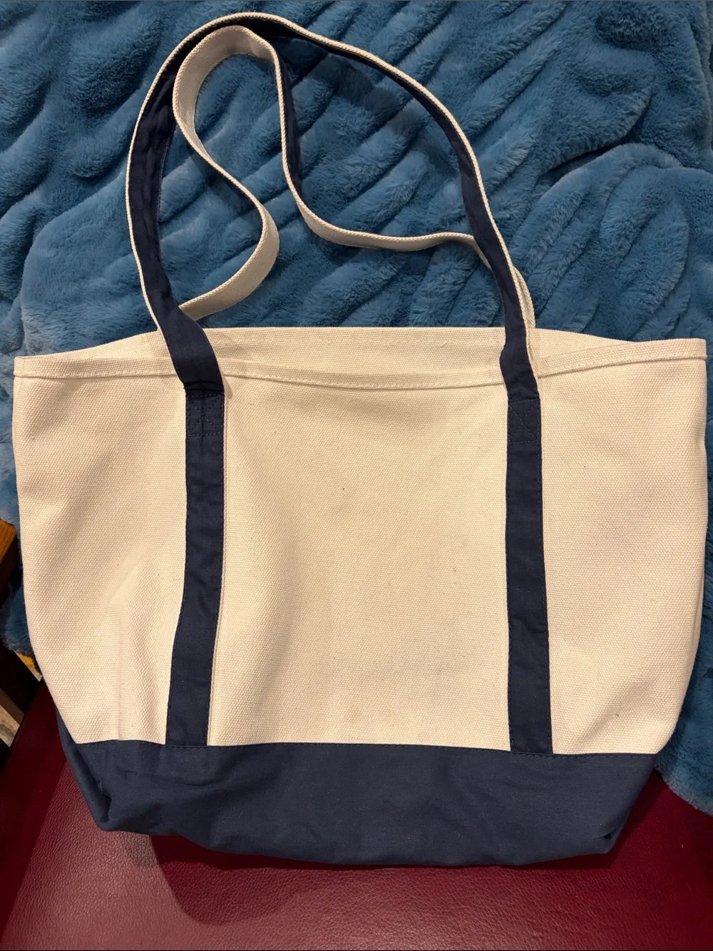 Canvas tote bag Medium Sag Harbor, New York Navy clean EUC compare to Lands’ End
